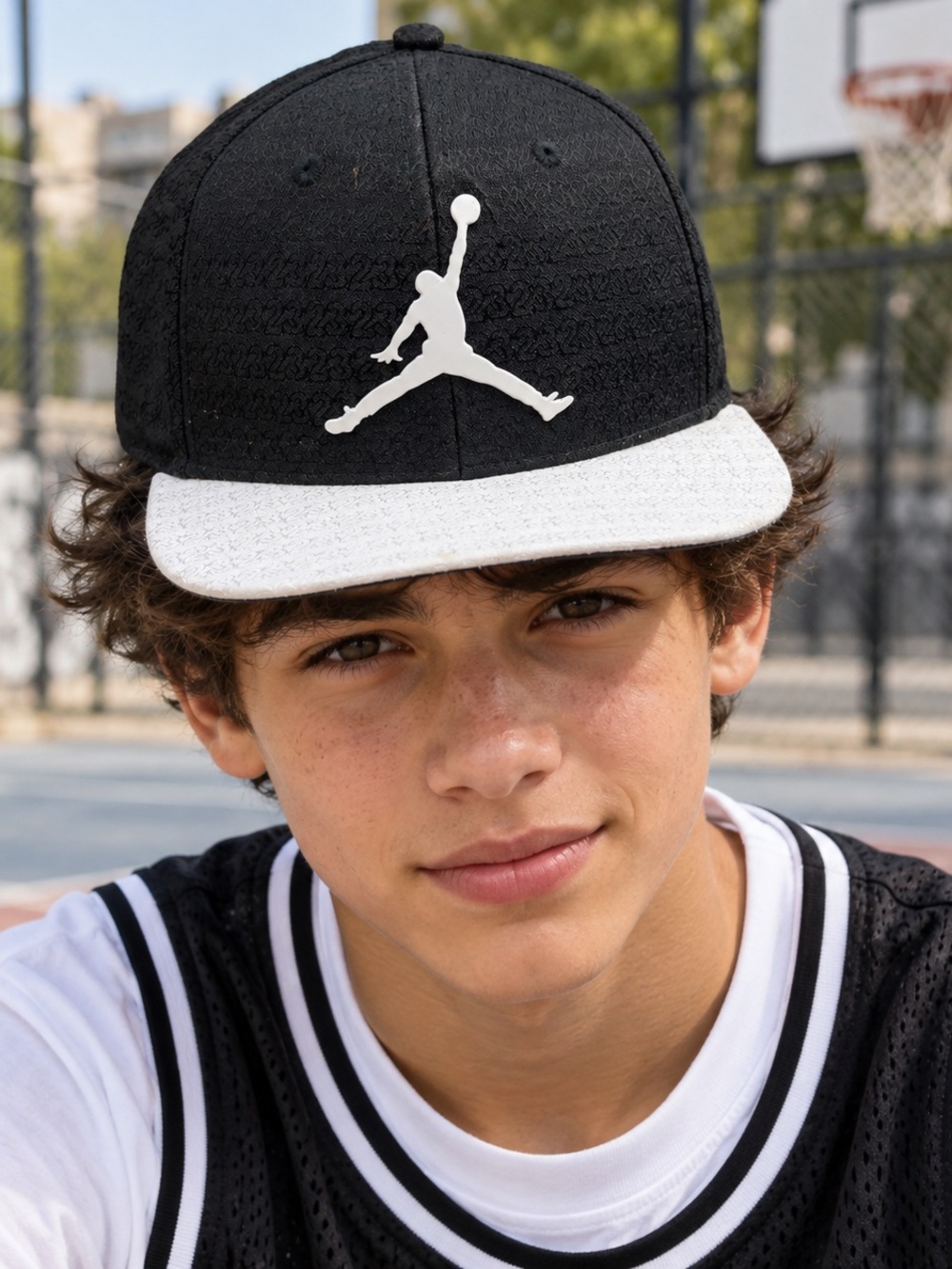 Nike Jordan Youth Black & White 23 Pattern Snapback Cap